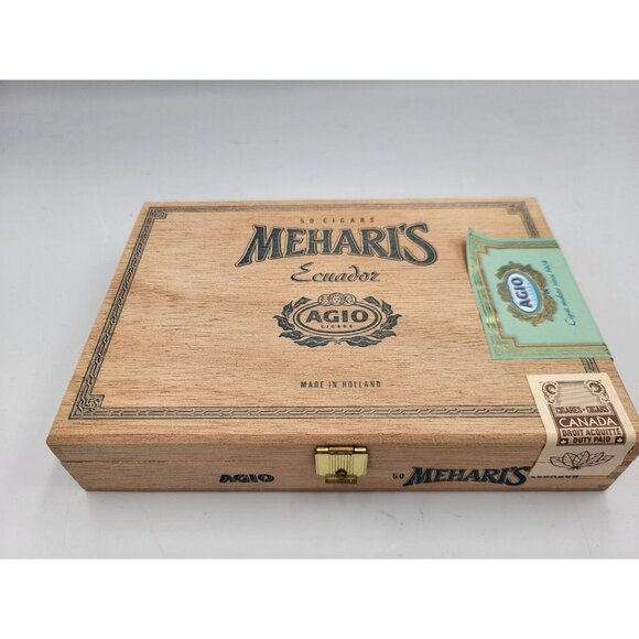 Mehari's Agio Cigars Empty Wood Cigar Box Made in Holland - Picture 1 of 8
